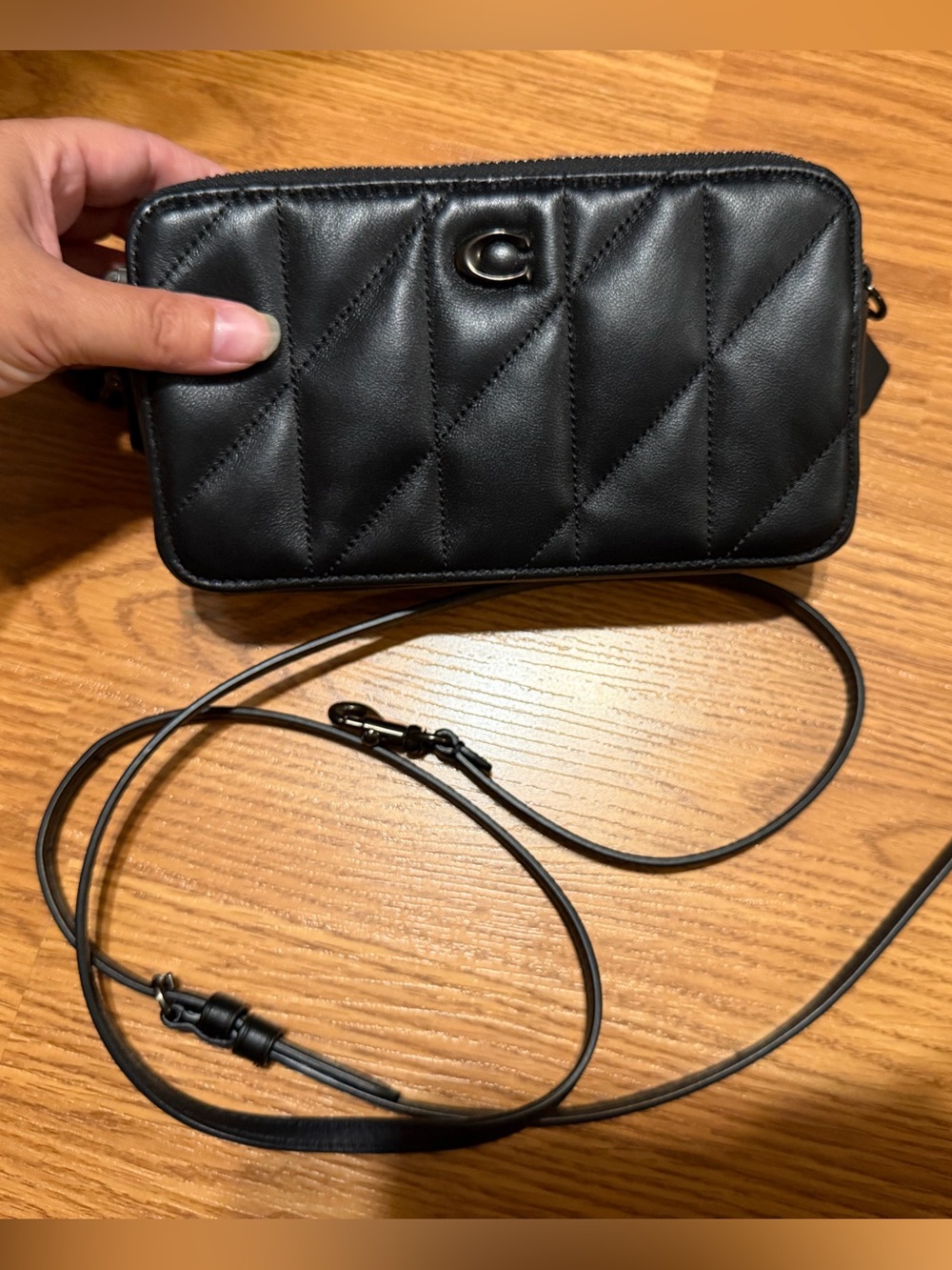 Coach Kira Crossbody with Quilting in black with black hardware